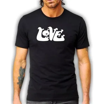 Pánské tričko pánské tričko LOVE-Hippie Logo L Bílá