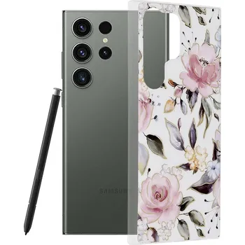 Pouzdro na mobilní telefon Kryt Samsung Galaxy S23 Ultra Techsuit - Marble Series - Chloe White