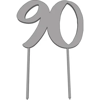 Číslice 90- plastový zápich - Světle zlatá / STŘEDNÍ