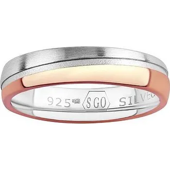 Prsten Snubní stříbrný prsten Glowie pozlacený růžovým zlatem velikost obvod 57 mm SHG1089RMRGP-obvod 57 mm