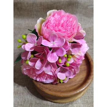 umělá květina Umělá kytice pivoňka, hortenzie růžová