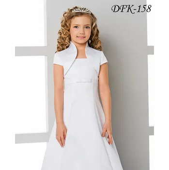 Dívčí šaty Dětské saténové svatební bolerko s vyšším límcem DFK-158 Barva: černá, Vybraná velikost: velikost 158
