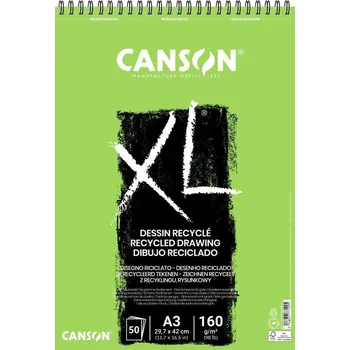 Canson XL Recycled skicák, kroužková vazba A3 160 g 50 listů