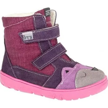 Dívčí zimní obuv KTR 315/SOVA/KTR/BA-5 švestka + šedá, 24