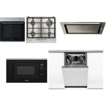Set domácích spotřebičů WHIRLPOOL OMK38HU0X + WHIRLPOOL TGML 661 IX R + WHIRLPOOL WCT3 64 FLB X + WHIRLPOOL WMF200G + WHIRLPOOL WSIO 3O34 PFE X