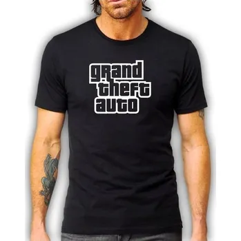 Pánské tričko pánské tričko GRAND THEFT AUTO-Logo M Bílá