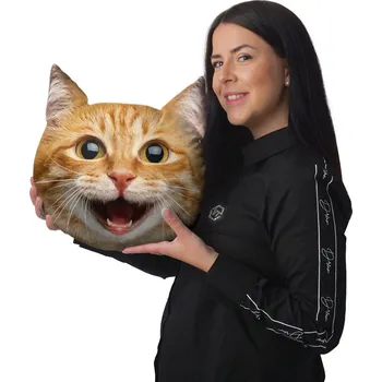 Dekorativní polštářek Polštář XXL 48x53cm Kočičí hlava - Ginger