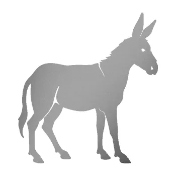 Samolepící dekorace SAMOLEPKA Osel 008 pravá (42 - stříbrná metalíza) NA AUTO, NÁLEPKA, FÓLIE, POLEP, TUNING, VLASTNÍ TEXT, TISK, AUTOSAMOLEPKY.cz, POLEPY, OBRÁZEK, LOGO, SAMOLEPKY