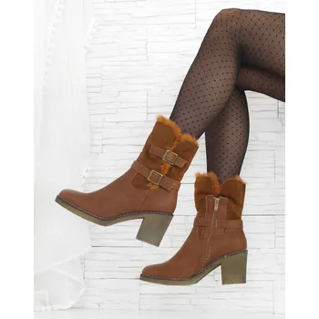 Dámské kozačky Camo Dámské polokozačky na podpatku 4003-2CA Velikost: 37