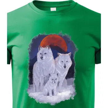 Chlapecké tričko Dětské tričko Vlčí rodina, Barva Zelená, Velikost 110 cm/4 roky, Canvas Dětské tričko Bezvatriko.cz 2180
