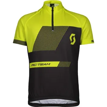 Cyklistické kalhoty Scott Shirt Jr RC Team s/s black/sulphur yellow 152 20384