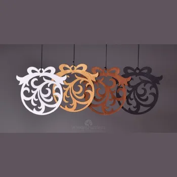 Vánoční ozdoba WoodenPuzzle.cz Dřevěná ozdoba kulatá - Zaoblené tvary Barva: Černá lazura