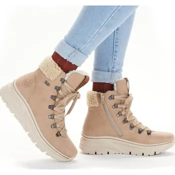 Dámská zimní obuv Dámské kotníkové zateplené boty W RKR572 Hnědo-béžová - Rieker hnědá-béžová 39