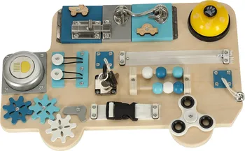 Dřevěná hračka Smyslová manipulační deska Buso KX4866 modrá