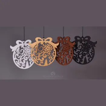 Vánoční ozdoba WoodenPuzzle.cz Dřevěná ozdoba kulatá - Květina II. Barva: Bílá