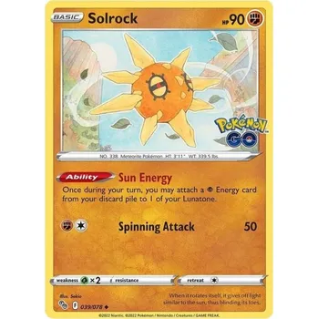 Sběratelská karetní hra Pokémon karta Solrock 039/078 - Pokémon Go