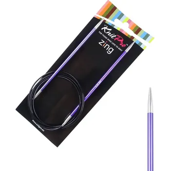 Jehlice Pevné kruhové kovové jehlice Zing KnitPro 120 cm 3,75 mm
