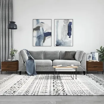 Obývací pokoj vidaXL Konferenční stolky 2 ks 50x50x40cm kompozitní dřevo [829417] Barva: hnědý dub