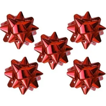 Stuha Rozeta - 5 cm - lesklá červená - 50 ks - 6870-3070-07