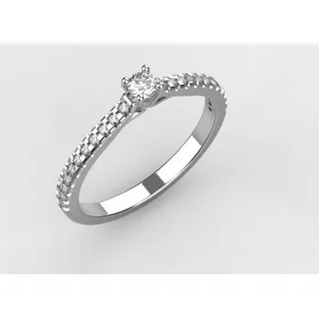 Prsten Zlatý prsten z bílého zlata se zirkony