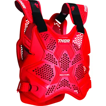 Motocyklový chránič hrudi a pátěře Lehký hrudní / zádový chránič THOR SENTINEL PRO CHEST PROTECTOR barva červená/černá, velikost XS/S (motokrosový chránič těla )