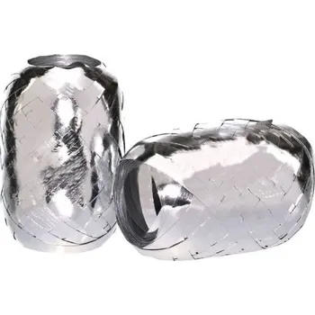 Stuha Stuha klubíčko - lesklá stříbrná - 5 mm x 20 m - 50 ks - 6870-7070-04
