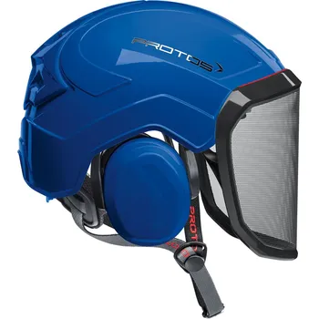 Pracovní přilba Arboristická přilba PROTOS® Arborist F39 modrá (Profesionální arboristická pracovní přilba Protos ARBORIST je určena pro v práce s motorovou pilou, pro stromolezce a arboristy.)