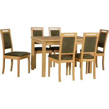 Jídelní set Jídelní set 6+1 Radomír Vyberte Tkaninu:: Tkanina 23, Vyberte Moření:: Deska sonoma, ostatní bílé