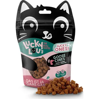 Pamlsek pro kočku LUCKY LOU Lucky Ones Cubes kuřecí a husa 80g
