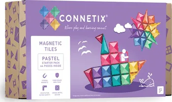 Stavebnice ostatní Connetix Magnetic Tiles Pastel 64 dílků