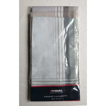 Látkový kapesník Set 6 ks bavlněných pánských kapesníků Mileta s proužkem - 04 - Barevný lem