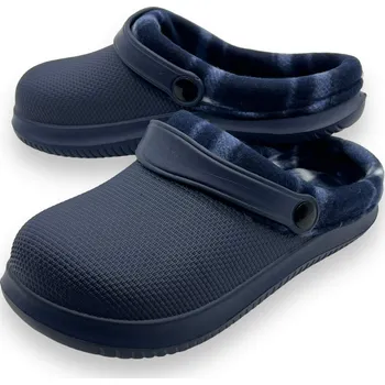 Dámské pantofle Adcz Dámské modré zateplené gumové nazouváky 02 Barva: Modrá, Velikost: 36