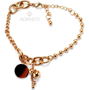 Náramek Rose gold náramek z chirurgické oceli s přívěsky