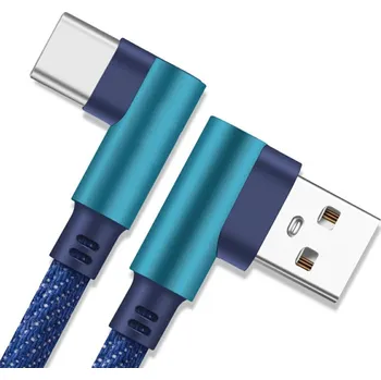 Datový kabel APT KK21U úhlový kabel USB 1 m modrý