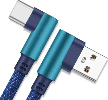 Datový kabel APT KK21U úhlový kabel USB 1 m modrý