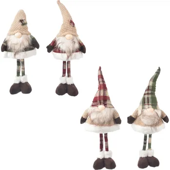 Vánoční dekorace Skřítek polyester LED 18x10x42cm 4ASS