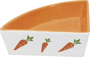 miska pro malé zvíře Nobby Rohová keramická miska pro hlodavce mrkev/oranžová/bílá 250 ml