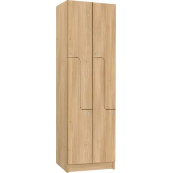 TRITON šatní skříň lamino se 4 boxy a dveřmi ve tvaru Z T1970, dekor dub Nagano + doprava zdarma