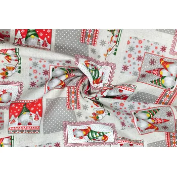 Bavlna režná skřítci patchwork