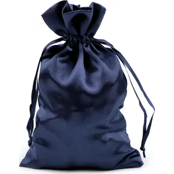 Dárková krabička Saténový dárkový sáček, pytlík se stahovací stužkou, modrá, 11x17cm