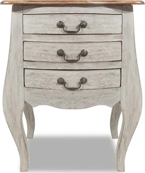 Noční stolek Noční stolek se třemi zásuvkami z masivního recyklovaného dřeva 48 x 35 x 64 cm