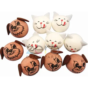 kreativní sada Hlavička z buničiny pr. 3 cm (10 ks) - pes a kočka