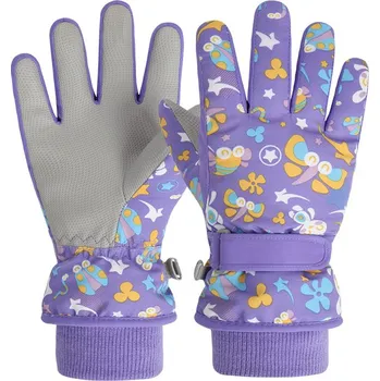 Dětské zimní rukavice Yirenxing Hmyzí svět fialové vel. M