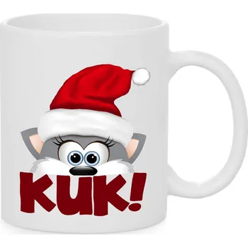 Vánoční hrnek - Kuk Vánoce Barva: Bílá