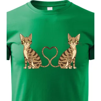 Chlapecké tričko Dětské tričko Kočičí dvojčata, Barva Zelená, Velikost 110 cm/4 roky, Canvas Dětské tričko Bezvatriko.cz 2171 - 1x