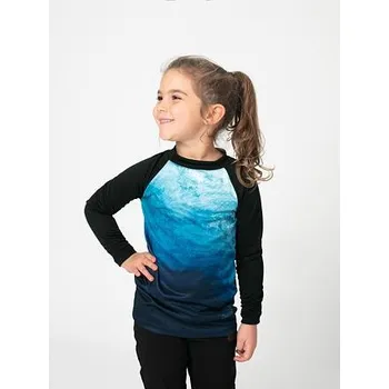 Chlapecké tričko Dětské funkční UV tričko Drexiss CoolMax dlouhý rukáv ocean velikost 140-146