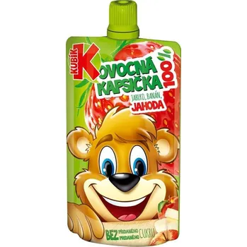 Kubík 100% ovocná kapsička jahoda-jablko-banán-mrkev 100g