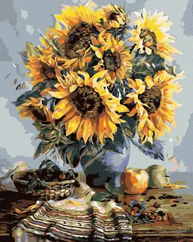 Zuty Kytice slunečnic podzimně laděná 40 x 50 cm bez rámu