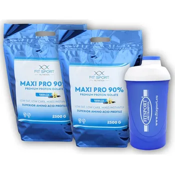 Protein 2x Maxi Pro 90% 2500g + šejkr Fitsport