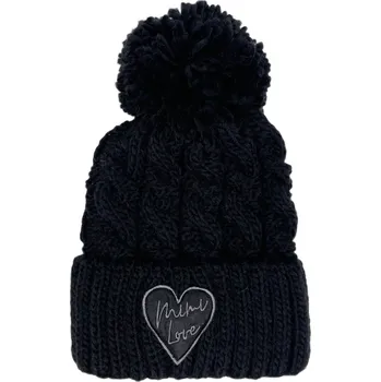 Čepice Mimilove Zimní čepice SRDÍČKO vel. 0-2 roky Černá